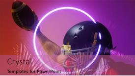  Presentation with football competition - Slides consisting of close-up-of-american-football background and a coral colored foreground