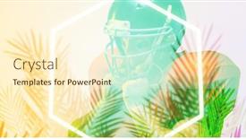  Presentation with football competition - PPT theme with close-up-of-american-football background and a cream colored foreground