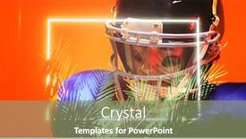  Presentation with football competition - Presentation featuring close-up-of-american-football background and a seafoam green colored foreground