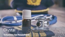  Presentation with airplane pilot - Presentation theme consisting of close-up-of-an-airplane background and a ocean colored foreground