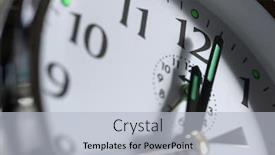  Presentation with clock face - Beautiful presentation theme featuring close up of an alarm backdrop and a light gray colored foreground