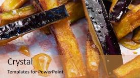  Presentation with eggplant - Cool new slides with close-up of an eggplant backdrop and a gold colored foreground