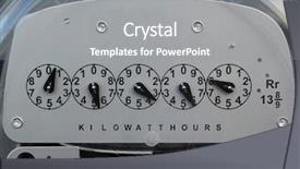  Presentation with electric meter - Amazing PPT theme having close-up of an electric backdrop and a gray colored foreground
