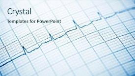  Presentation with paper - PPT theme featuring close up of an electrocardiogram background and a sky blue colored foreground