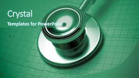  Presentation with paper - PPT theme featuring close up of an electrocardiogram background and a ocean colored foreground