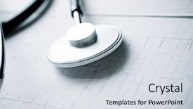  Presentation with paper - Beautiful slide deck featuring close up of an electrocardiogram backdrop and a sky blue colored foreground