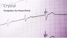  Presentation with paper - Slide deck with close-up-of-an-electrocardiogram background and a sky blue colored foreground