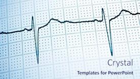  Presentation with paper - Slide deck featuring close-up-of-an-electrocardiogram background and a sky blue colored foreground