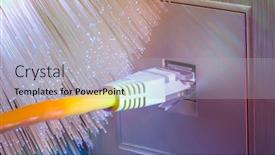  Presentation with ethernet - Cool new presentation theme with close-up-of-an-ethernet backdrop and a light blue colored foreground