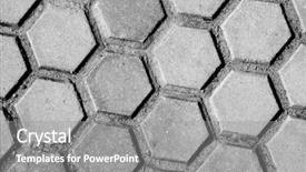  Presentation with hexagon - Colorful PPT layouts enhanced with close up of an hexagonal backdrop and a gray colored foreground