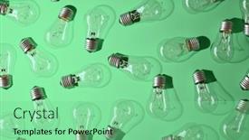  Presentation with green - Theme featuring close-up-of-an-incandescent background and a seafoam green colored foreground