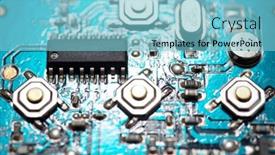  Presentation with circuit - Presentation design featuring close-up-of-an-integrated background and a light blue colored foreground