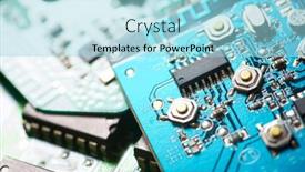  Presentation with integrated circuits - Presentation design enhanced with close-up-of-an-integrated background and a arctic colored foreground