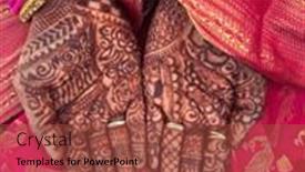  Presentation with mehandi - PPT theme consisting of close-up-of-an-intricately and a red colored foreground