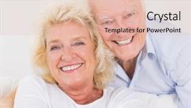  Presentation with old couple - Audience pleasing slide set consisting of close up of an old couple portrait hugging backdrop and a lemonade colored foreground