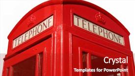  Presentation with old telephone - Amazing PPT theme having close up of an old english red telephone box backdrop and a crimson colored foreground