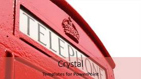  Presentation with old telephone - Audience pleasing PPT layouts consisting of close up of an old english red telephone box backdrop and a red colored foreground