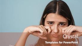  Presentation with tears - Beautiful presentation featuring close-up-of-an-upset backdrop and a red colored foreground