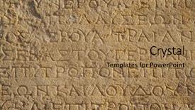  Presentation with ancient greek - Slide deck featuring close up of ancient greek background and a coral colored foreground