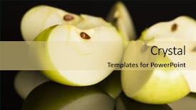  Presentation with apple - Beautiful PPT theme featuring close up of apple slices backdrop and a blonde colored foreground