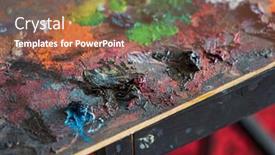  Presentation with paint art - Presentation theme consisting of close-up-of-art-palette background and a coral colored foreground