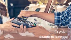  Presentation with pay - Beautiful slide deck featuring close-up-of-asian-customer backdrop and a coral colored foreground