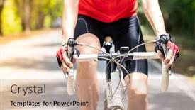  Presentation with cycling - Slide set consisting of close-up-of-asian-male background and a coral colored foreground