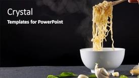  Presentation with noodles - Presentation theme consisting of close-up-of-asian-noodles background and a black colored foreground