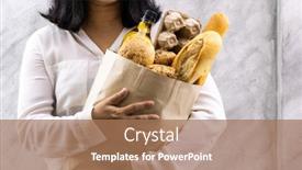  Presentation with vintage food - Audience pleasing presentation design consisting of close-up-of-asian-smile backdrop and a coral colored foreground