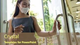  Presentation with tissue paper - Audience pleasing presentation consisting of close-up-of-asian-woman backdrop and a violet colored foreground