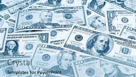  Presentation with banknotes - PPT theme with close-up-of-assorted-american background and a  colored foreground