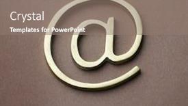  Presentation with symbol - Colorful PPT theme enhanced with close-up-of-at-symbol backdrop and a gray colored foreground