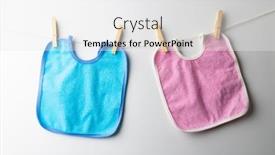  Presentation with childcare - Slides with close-up-of-baby-bibs background and a white colored foreground