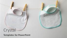  Presentation with childcare - Presentation consisting of close-up-of-baby-bibs background and a light gray colored foreground