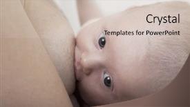  Presentation with breastfeeding - Cool new slide deck with tasty fresh red and yellow peppers on a textured wooden background backdrop and a coral colored foreground