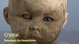  Presentation with preemie baby close up - Beautiful PPT theme featuring close-up of baby doll backdrop and a tawny brown colored foreground