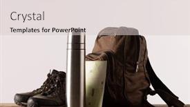  Presentation with trekking - Slide deck having close-up-of-backpack-trekking background and a lemonade colored foreground