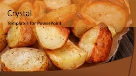  Presentation with wedges - PPT layouts enhanced with close up of baked potato background and a gold colored foreground