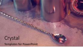  Presentation with cocktail bar - Slide deck having close up of bar accessories background and a coral colored foreground