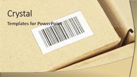  Presentation with box carton - Beautiful slide deck featuring close up of bar code backdrop and a lemonade colored foreground