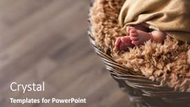  Presentation with newborn baby - Slide deck enhanced with close-up-of-barefoot-newborn background and a gray colored foreground