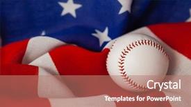  Presentation with american flag - Cool new slides with close-up of baseball ball backdrop and a  colored foreground