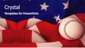  Presentation with mlb baseball game ball - Audience pleasing PPT theme consisting of close-up of baseball ball backdrop and a navy blue colored foreground