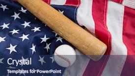  Presentation with mlb baseball game ball - Presentation theme featuring close-up of baseball bat background and a  colored foreground
