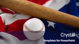  Presentation with american flag - Presentation theme having close-up of baseball bat background and a  colored foreground