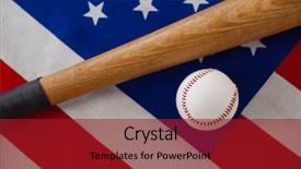  Presentation with american flag - Audience pleasing slides consisting of close-up of baseball bat backdrop and a  colored foreground