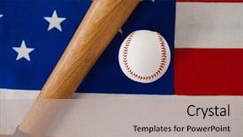  Presentation with mlb baseball game ball - Slides having close-up of baseball bat background and a  colored foreground