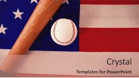  Presentation with mlb baseball game ball - Slide set enhanced with close-up of baseball bat background and a  colored foreground
