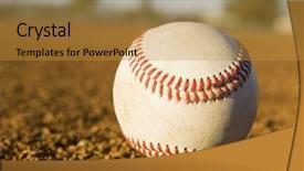  Presentation with baseball diamond - Presentation theme having close-up of baseball background and a gold colored foreground