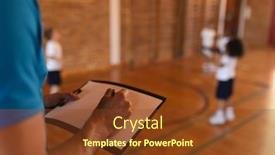  Presentation with basketball court - Theme with close-up-of-basketball-coach background and a tawny brown colored foreground